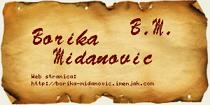 Borika Midanović vizit kartica